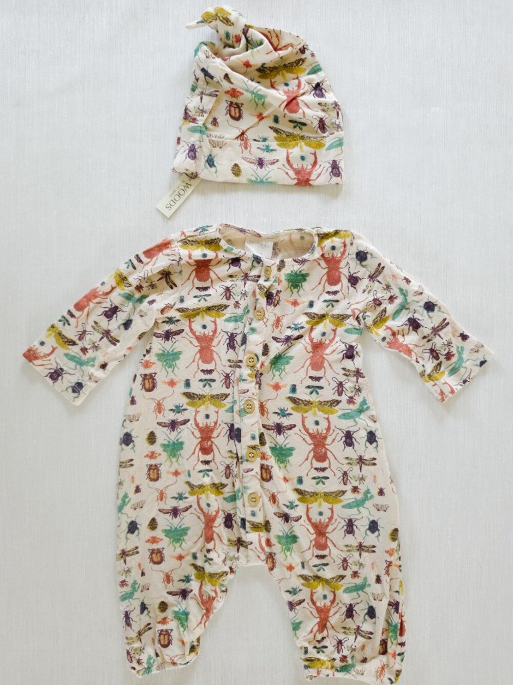 Kate Quinn Insect The Woods 6-12 Month Bubble Jumper and Matching Gnome Hat Baby